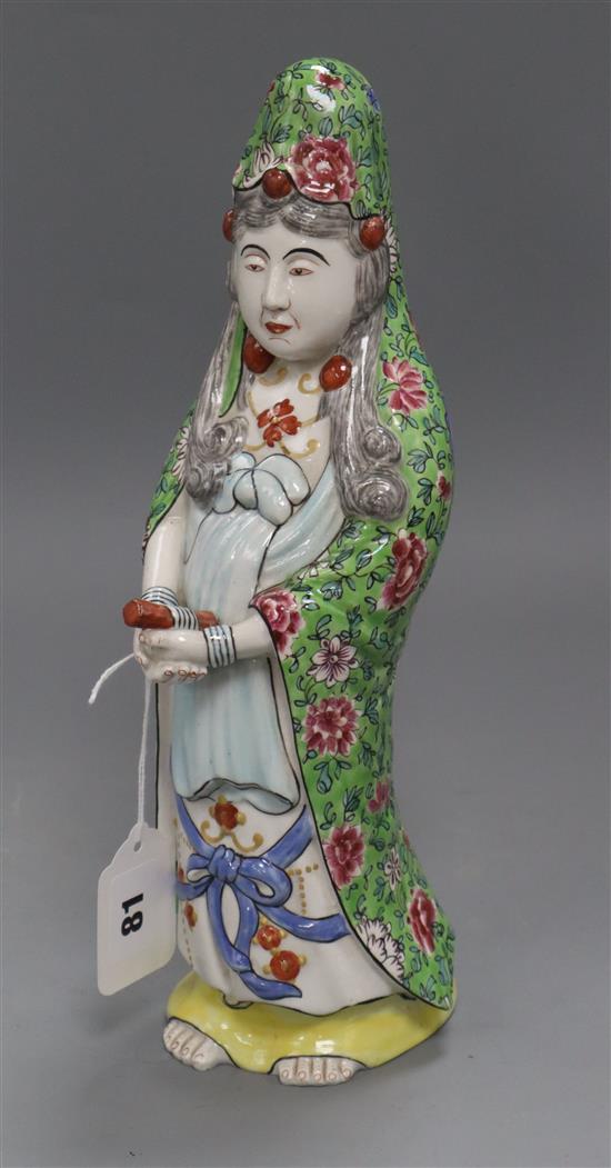 A Chinese famille rose figure of Guanyin H.32cm
